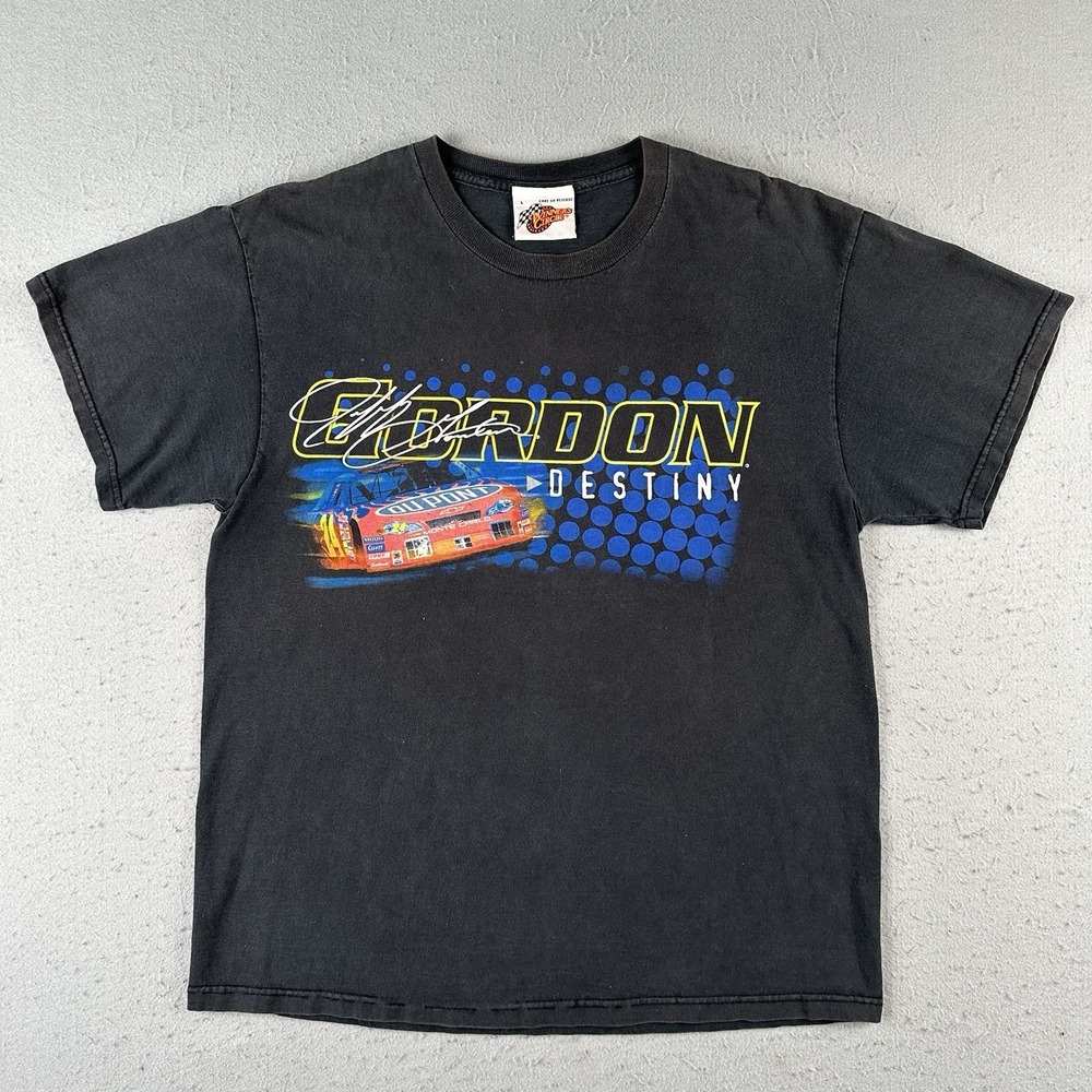 Vintage Jeff Gordon Racing Shirt Men's Large Black Winners Circle 2002 Du Pont